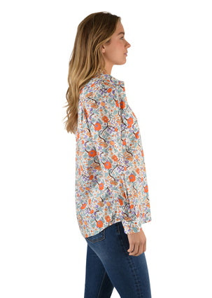 Hard Slog Ladies Half Plkt L/S Shirt - H2W2101042