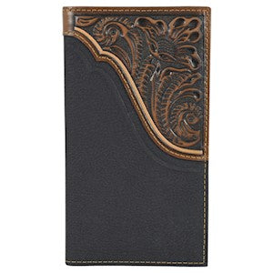 TONY LAMA RODEO WALLET PEBBLED LEATHER W/TOOLED ACCENT 22099566W2