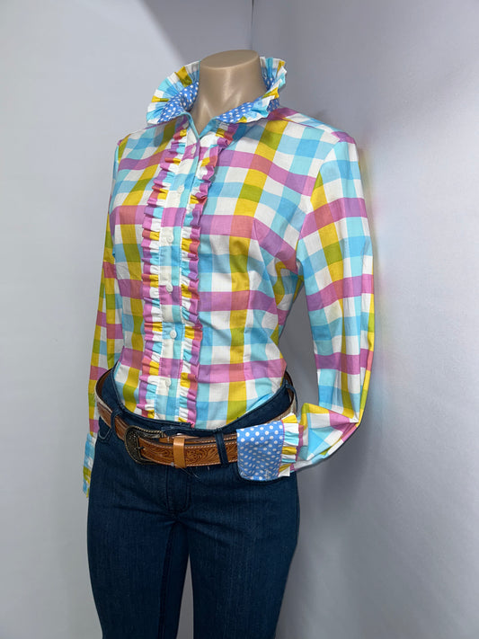 Netties Ladies Molly Fitted L/S Frill Shirt