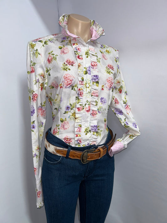 Netties Ladies Kimber Fitted L/S Frill Shirt