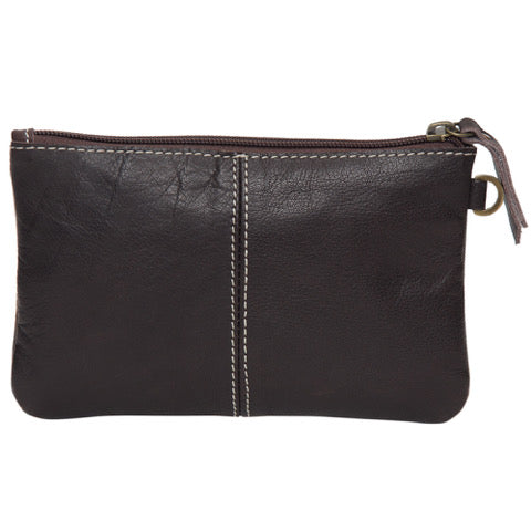 The Design Edge Para Brown and White Cowhide Clutch