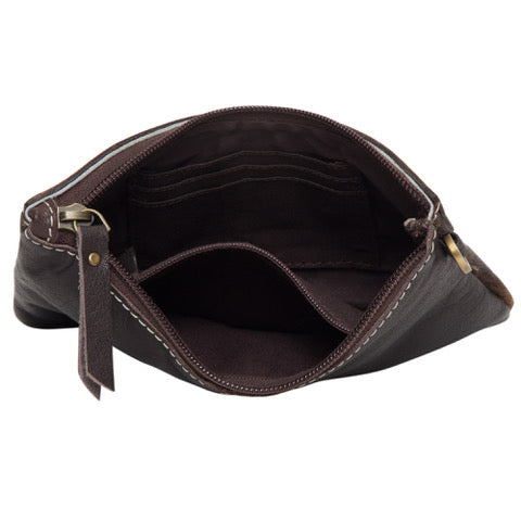 The Design Edge Para Black and White Cowhide Clutch