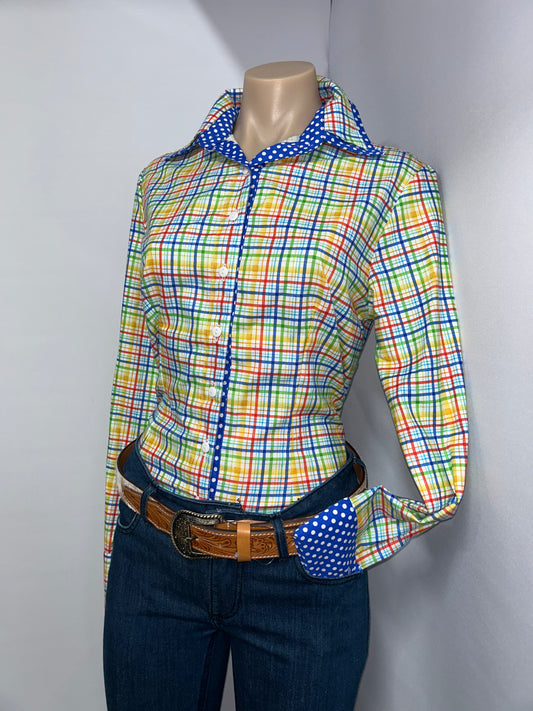 Netties Ladies Olive Fitted L/S Shirt