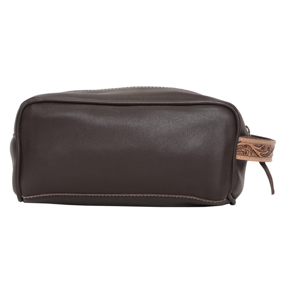 The Design Edge Brown and White Toiletries Bag with Carving Details - AT62