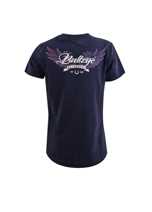 Bullzye Girls Wings Tee - Navy