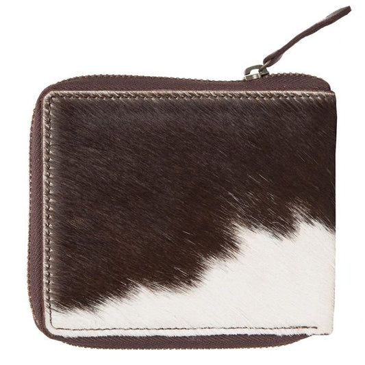 The Design Edge Small Cowhide Zippered Unisex Wallet - CA04
