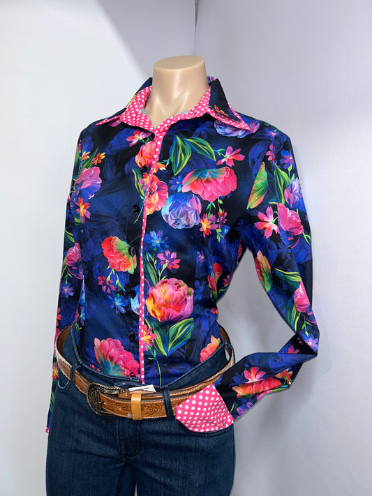 Netties Ladies Pink Millie Fitted L/S Shirt