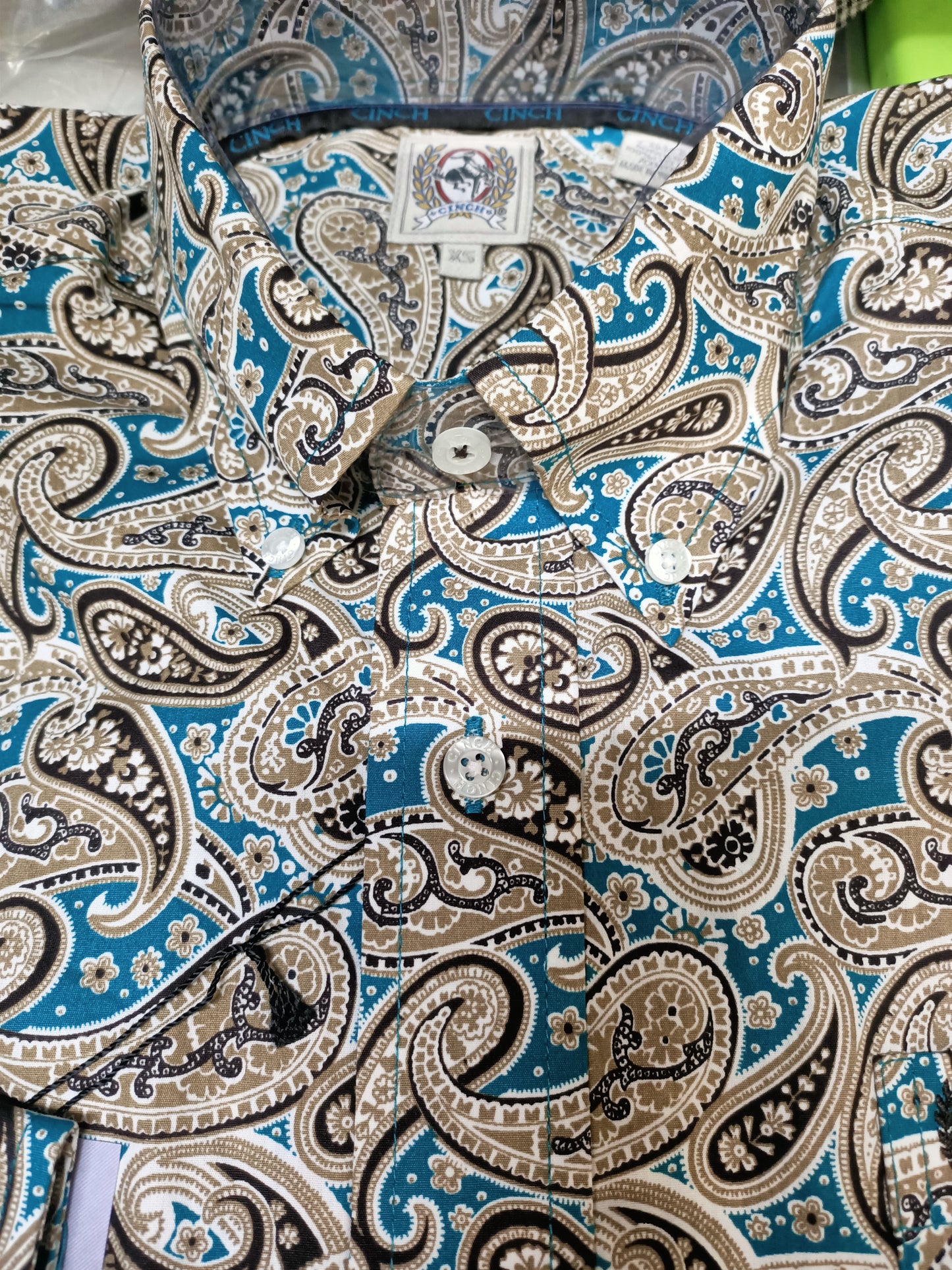 Cinch Mens Multi Printed L/S Shirt- Size XS