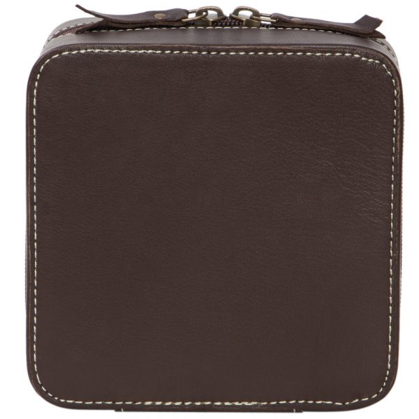 The Design Edge Cowhide Jewellery Box - Brown and White - JB2