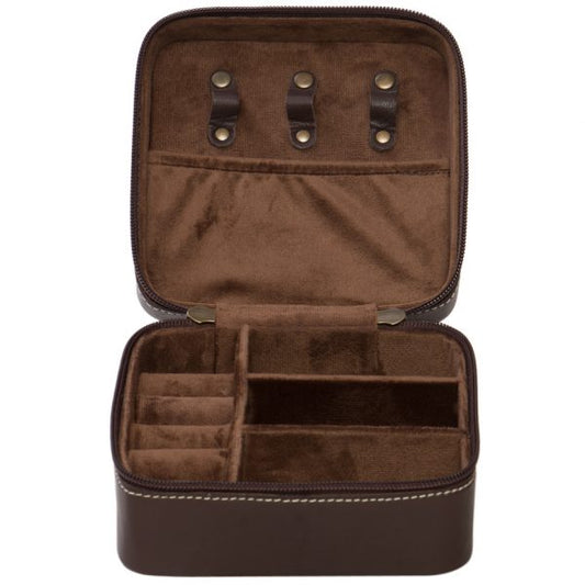 The Design Edge Cowhide Jewellery Box - Brown and White - JB2