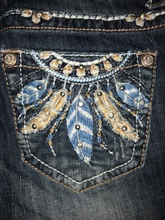 GRACE IN LA BLUE AND CREAM DREAM CATCHER JEANS – Sheps Outfitters