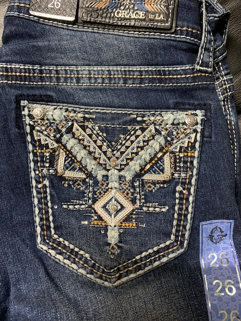 Grace in LA Ladies Easy Fit Jeans - EB51522