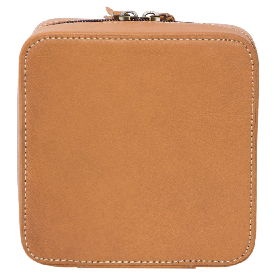 The Design Edge Cowhide Jewellery Box - Tan and White - JB2