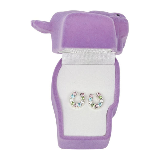 Brigalow Multi Colour Rhinestone Horseshoe Earrings