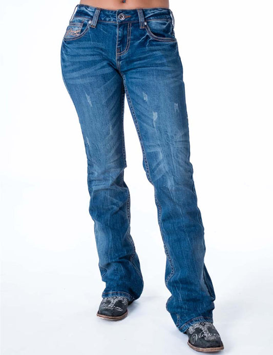 Cowgirl Tuff Ladies Jeans - Mid Rise - Twisted Hippie