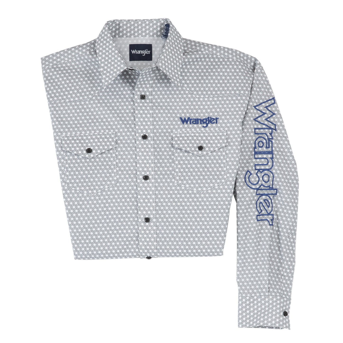 Wrangler USA Mens Logo L/S Shirt - White - MP1352X - On Sale