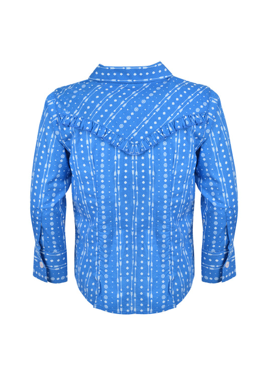 Pure Western Girls Cheyenne Print Western L/S Shirt