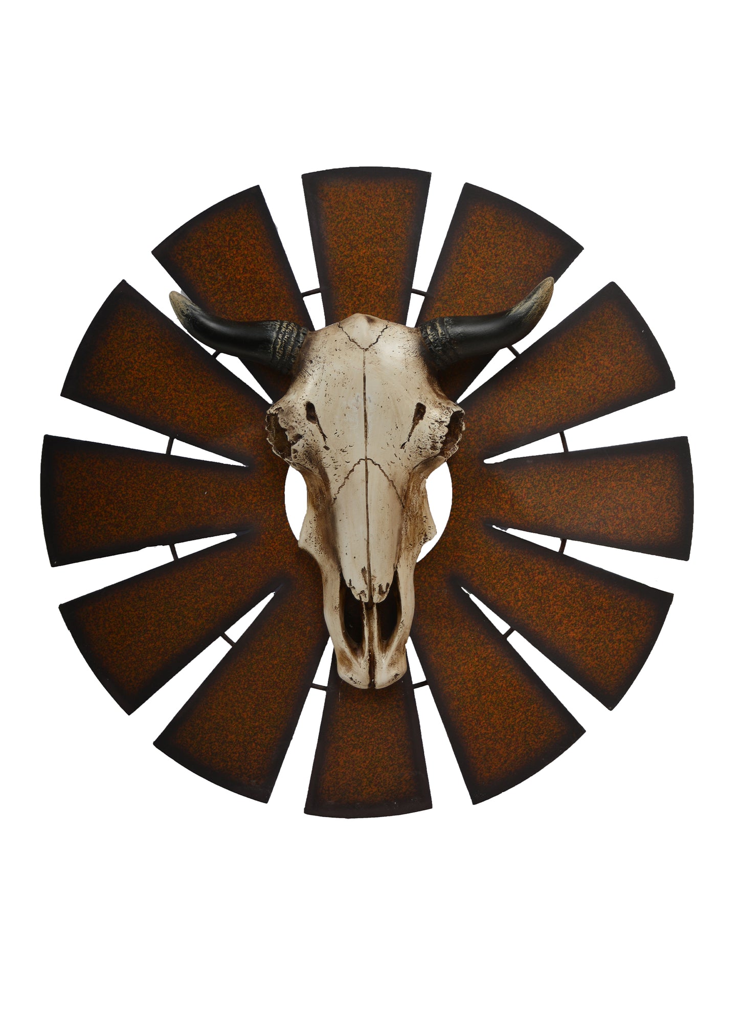 Pure Western Windmill Steer Head Wall Hanging