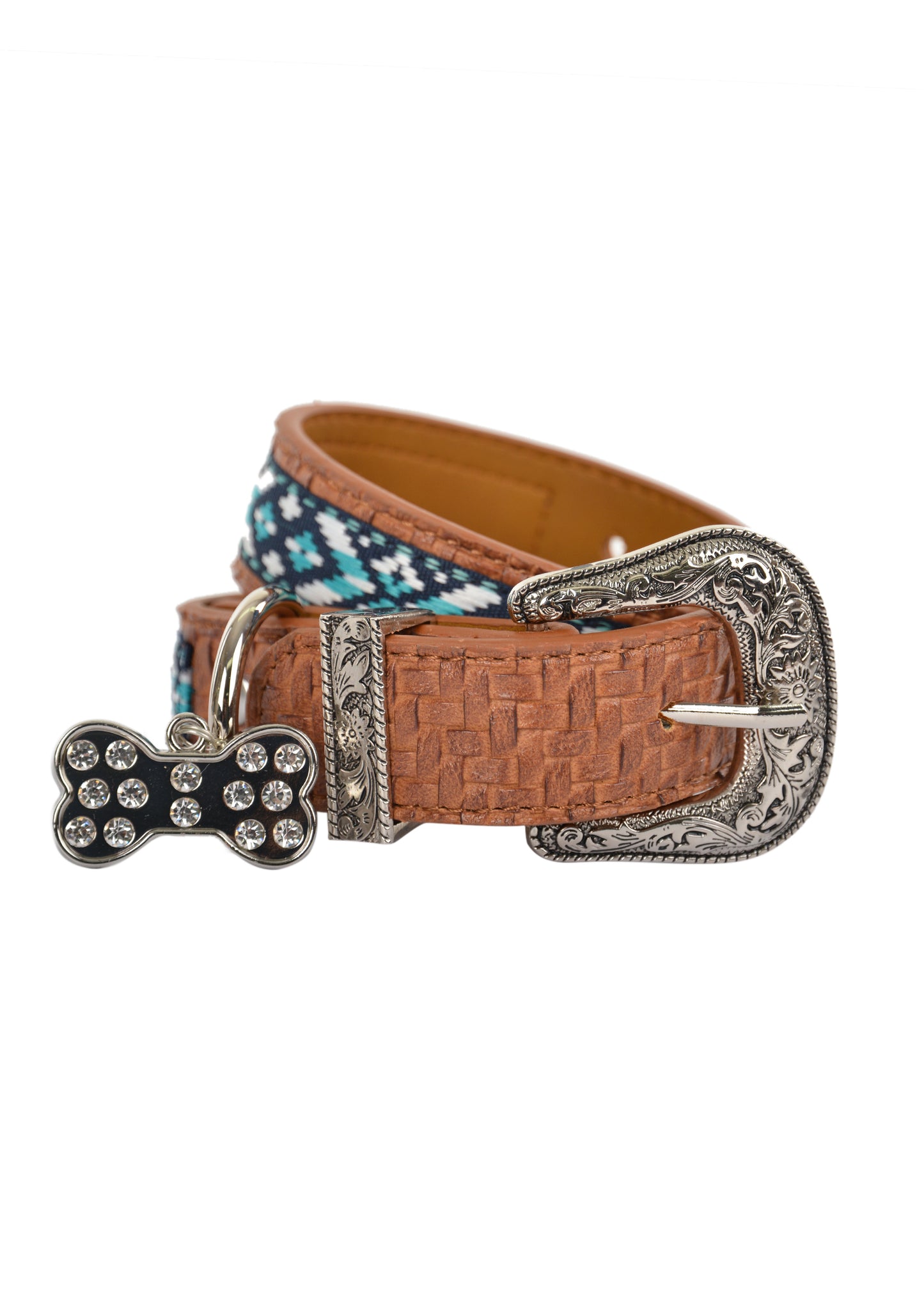Pure Western Jimmy Dog Collar - Brown/Blue