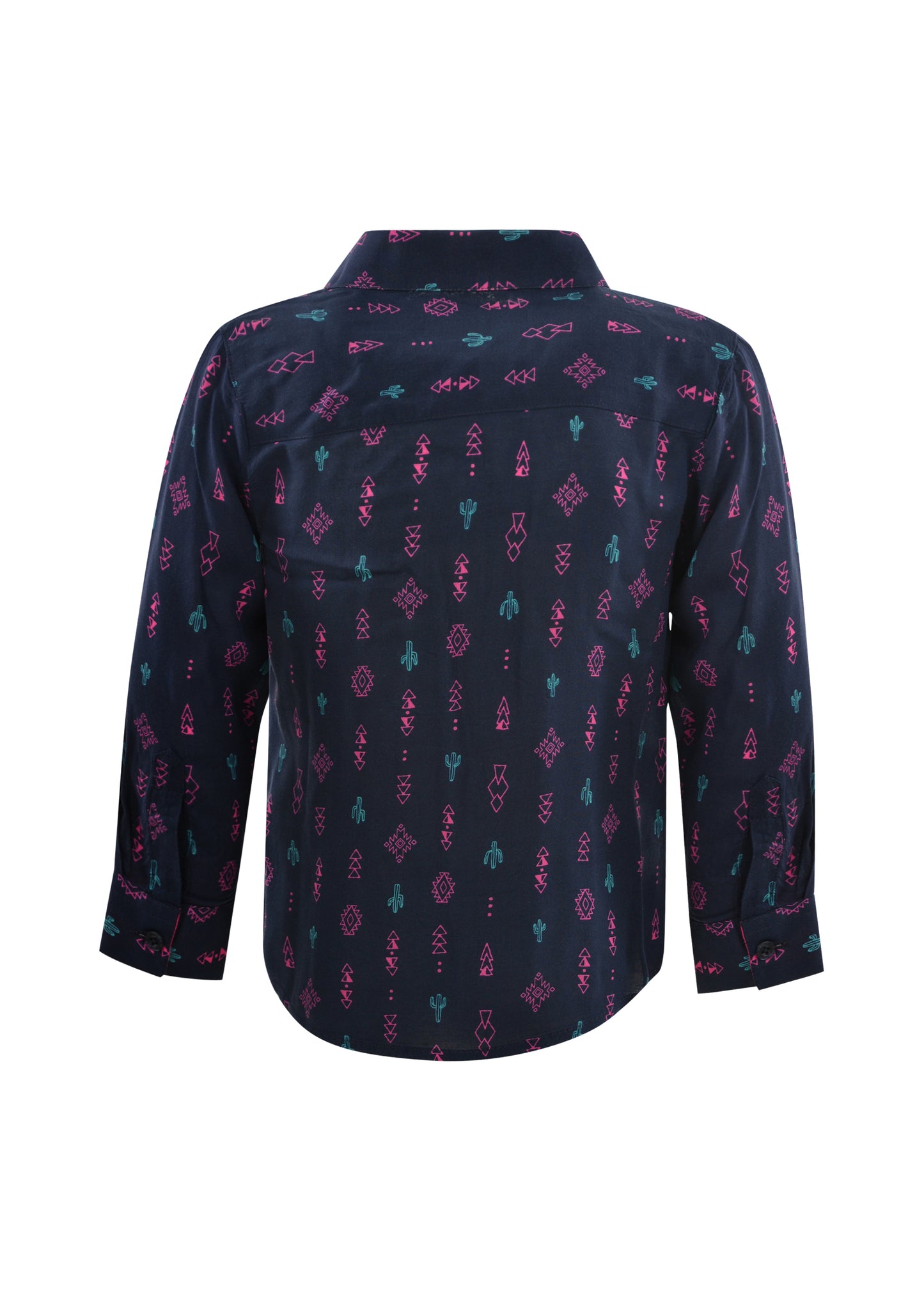 Pure Western Girls Clara Print L/S Shirt - Navy/Multi