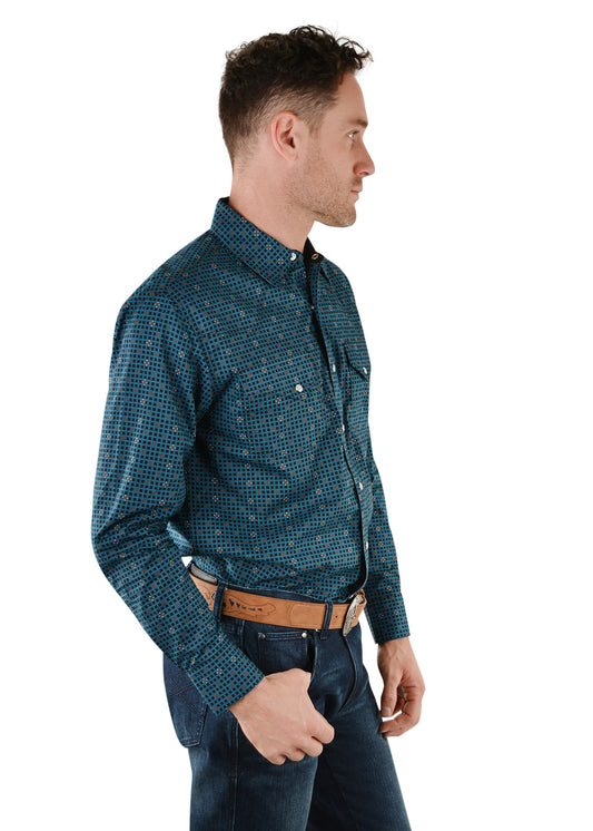 Pure Western Mens George Print Western L/S Shirt- P2W1100516