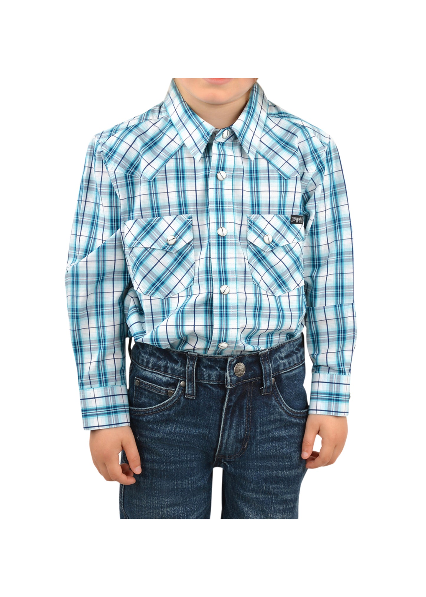 Pure Western Boys Archer Check Long Sleeve Shirt - P2W3100519