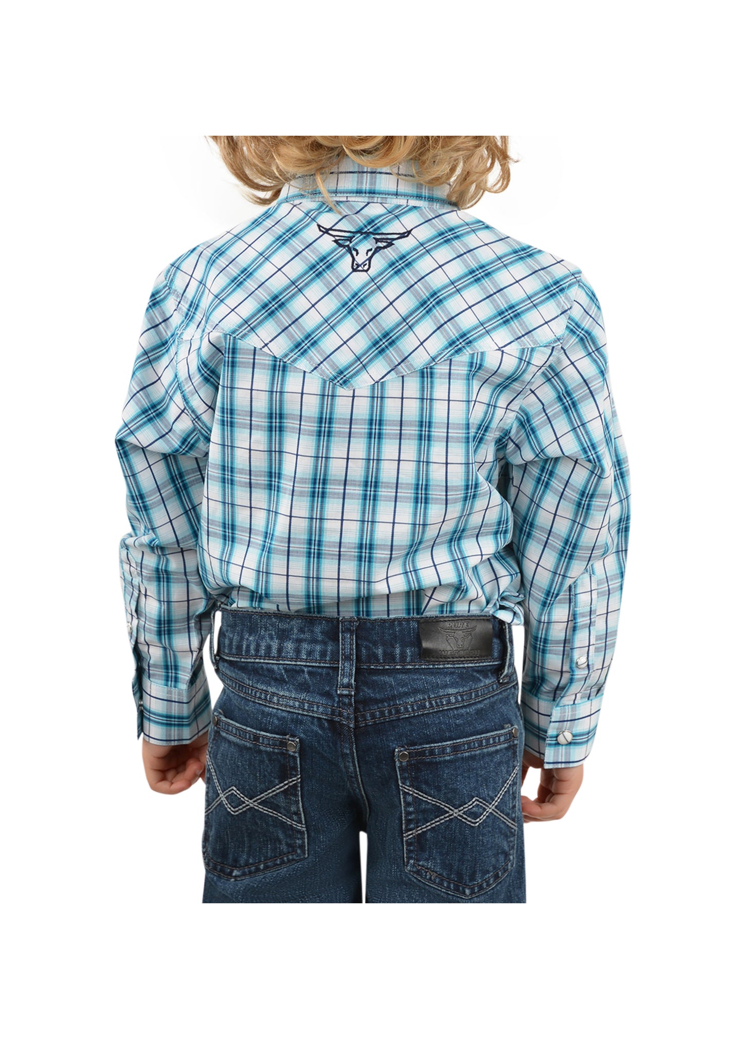 Pure Western Boys Archer Check Long Sleeve Shirt - P2W3100519