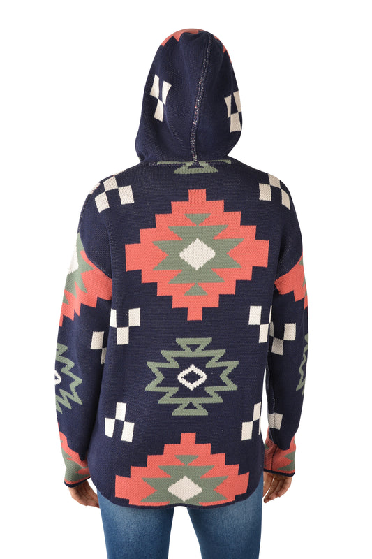 Pure Western Ladies Khloe Knitted Pullover - Multi/Navy - ON SALE