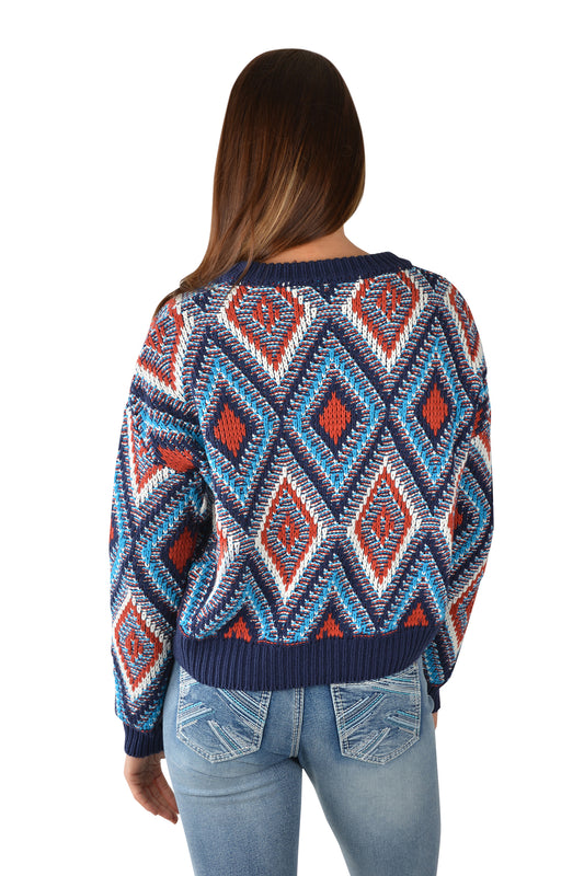 Pure Western Ladies Geneva Pullover - Multi - ON SALE