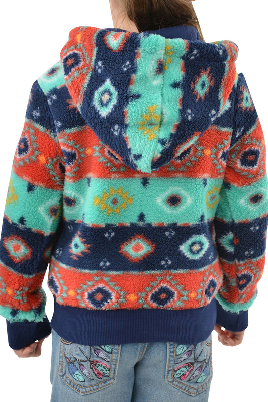 Pure Western Girls Cailin Zip Up Hoodie - Navy/Multi - On Sale