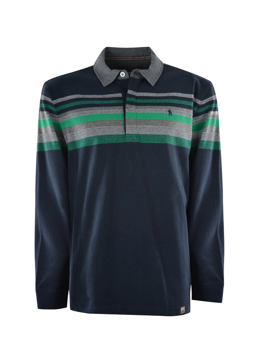 Thomas Cook Mens Kennedy Stripe Rugby - Navy/Green