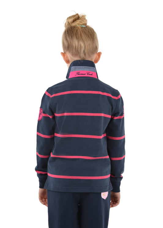 Thomas Cook Girls Nicole Stripe Classic Rugby - Navy/Granita - On Sale