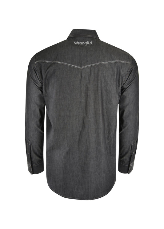 Wrangler Mens Rock 47 Caleb L/S Shirt - Black - On Sale