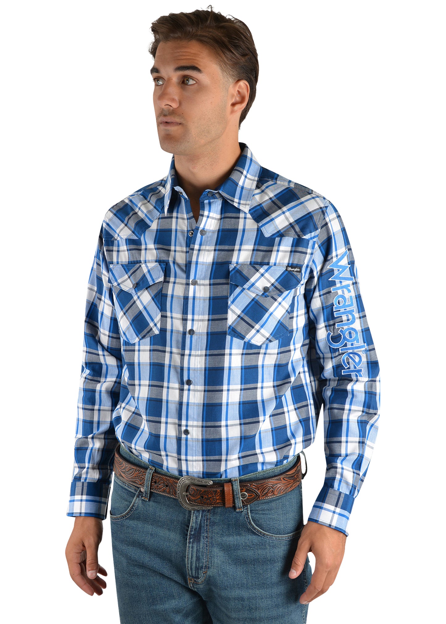 Wrangler Mens Kingsley Check Western L/S Shirt - X2S1111801