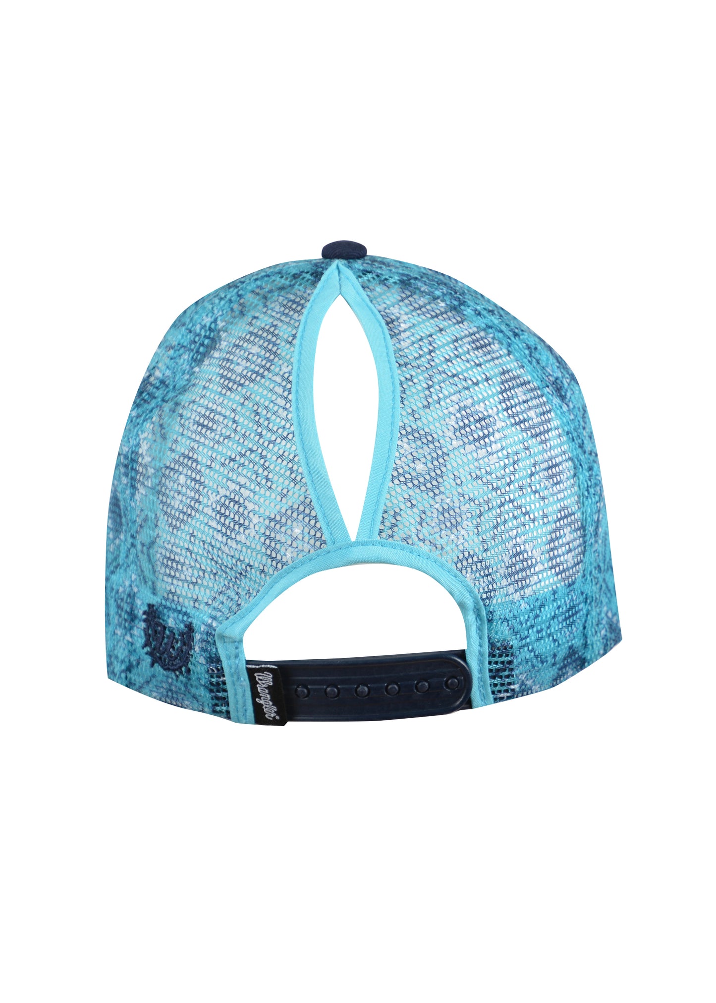 Wrangler Aztec High Profile Ponytail Trucker Cap -Navy/Aqua - X2S2920CAP