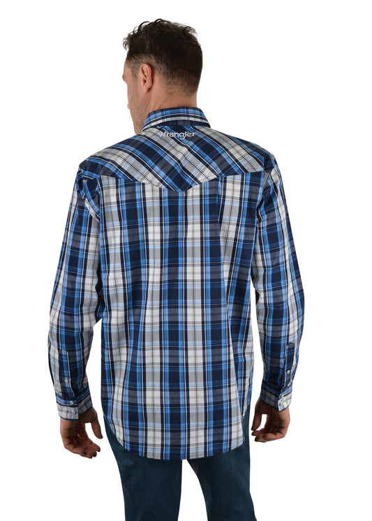 Wrangler Mens Shane Check Logo L/S Shirt