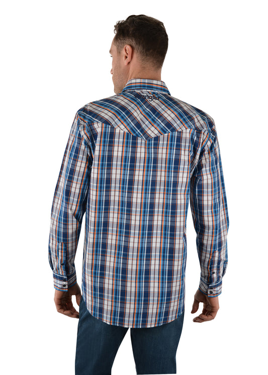 Wrangler Mens Hendo Check Logo L/S Shirt