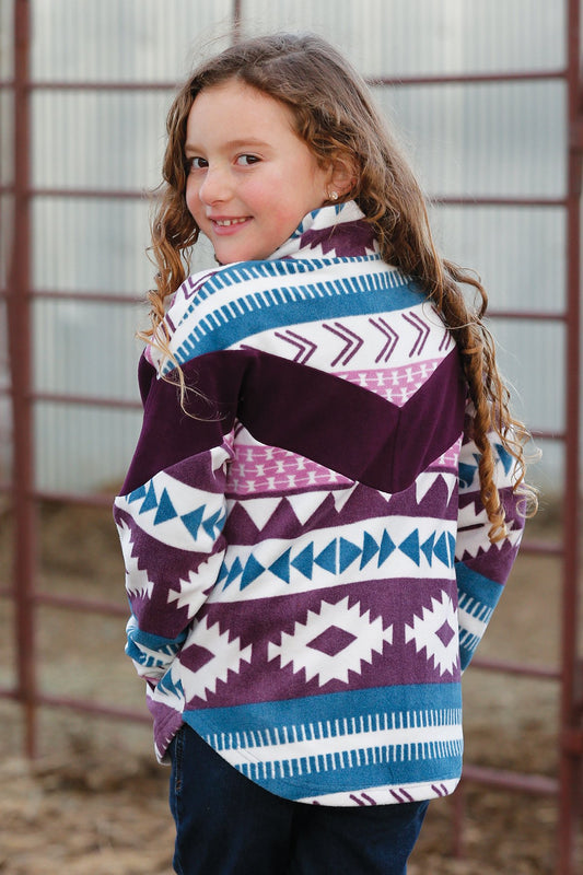 Cruel Denim Girls Aztec 1/4 Zip Pullover - On Sale
