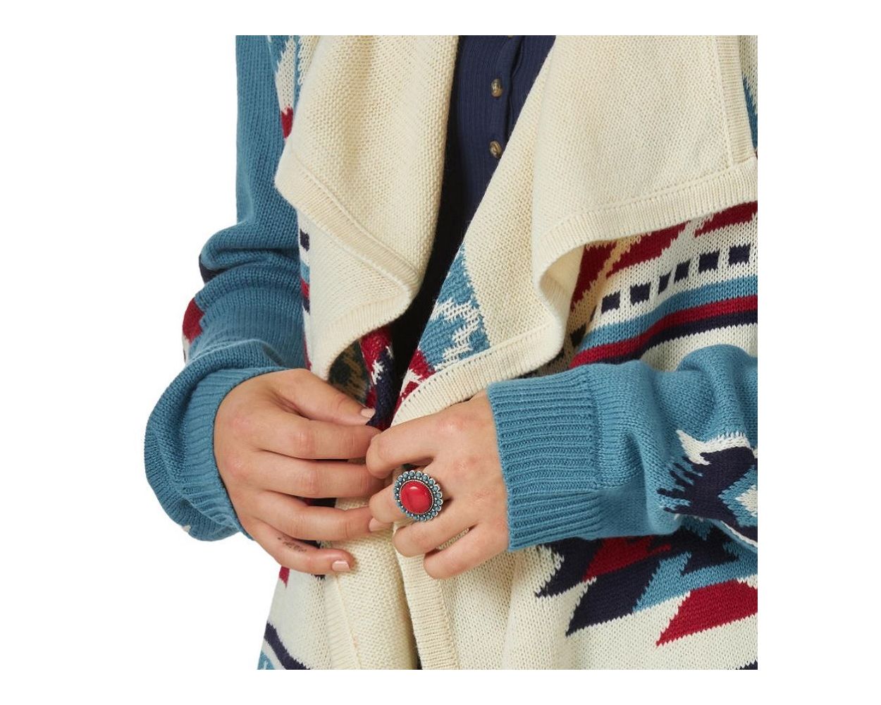 Wrangler Ladies Aztec Draped Cardigan - ON SALE