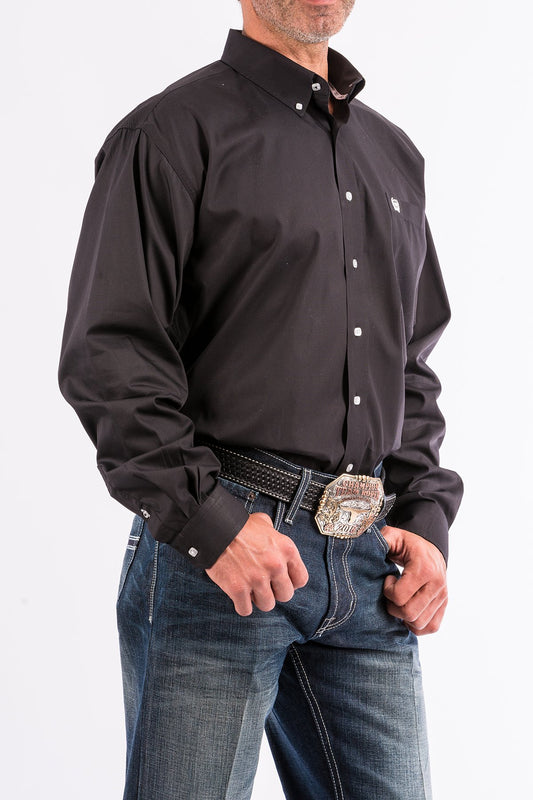 Cinch Mens Solid Black L/S Shirt - MT10320083