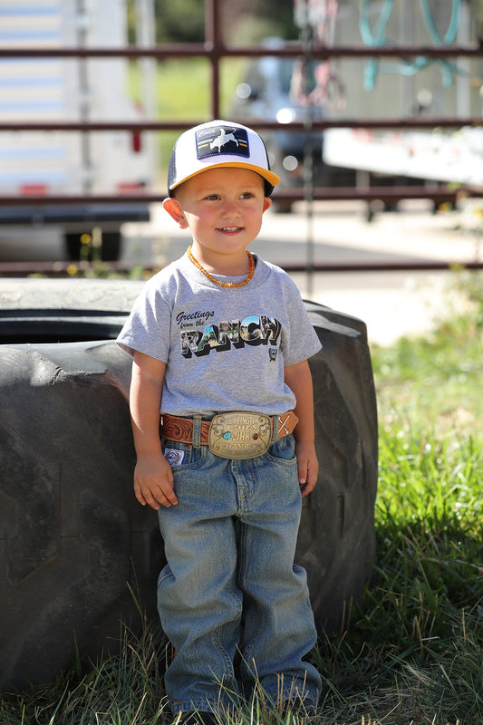 Cinch Boys Greetings From The Ranch Toddler Tee - Heather Grey - MTT7671077