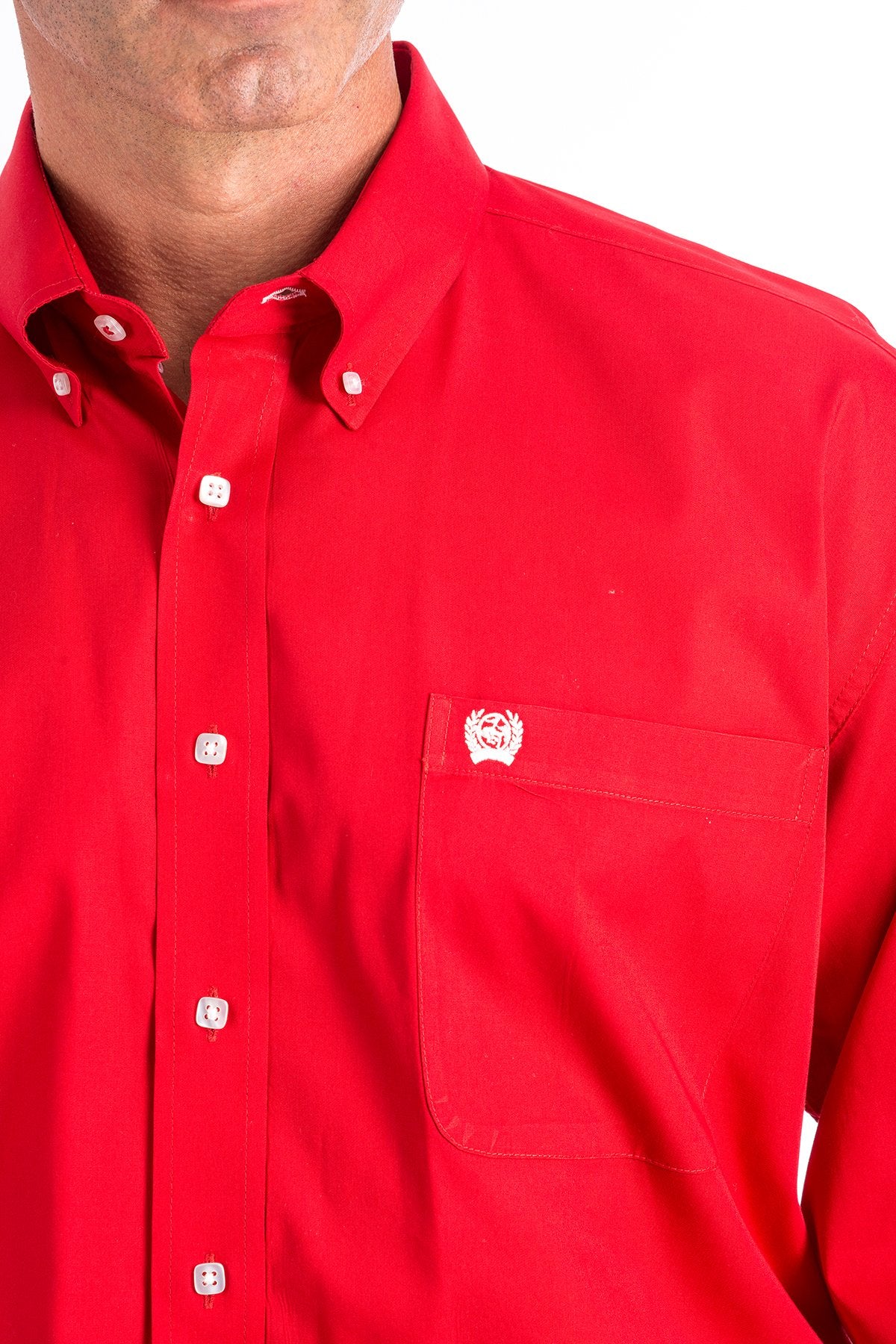 Cinch Solid Red L/S Shirt - MTW1103313