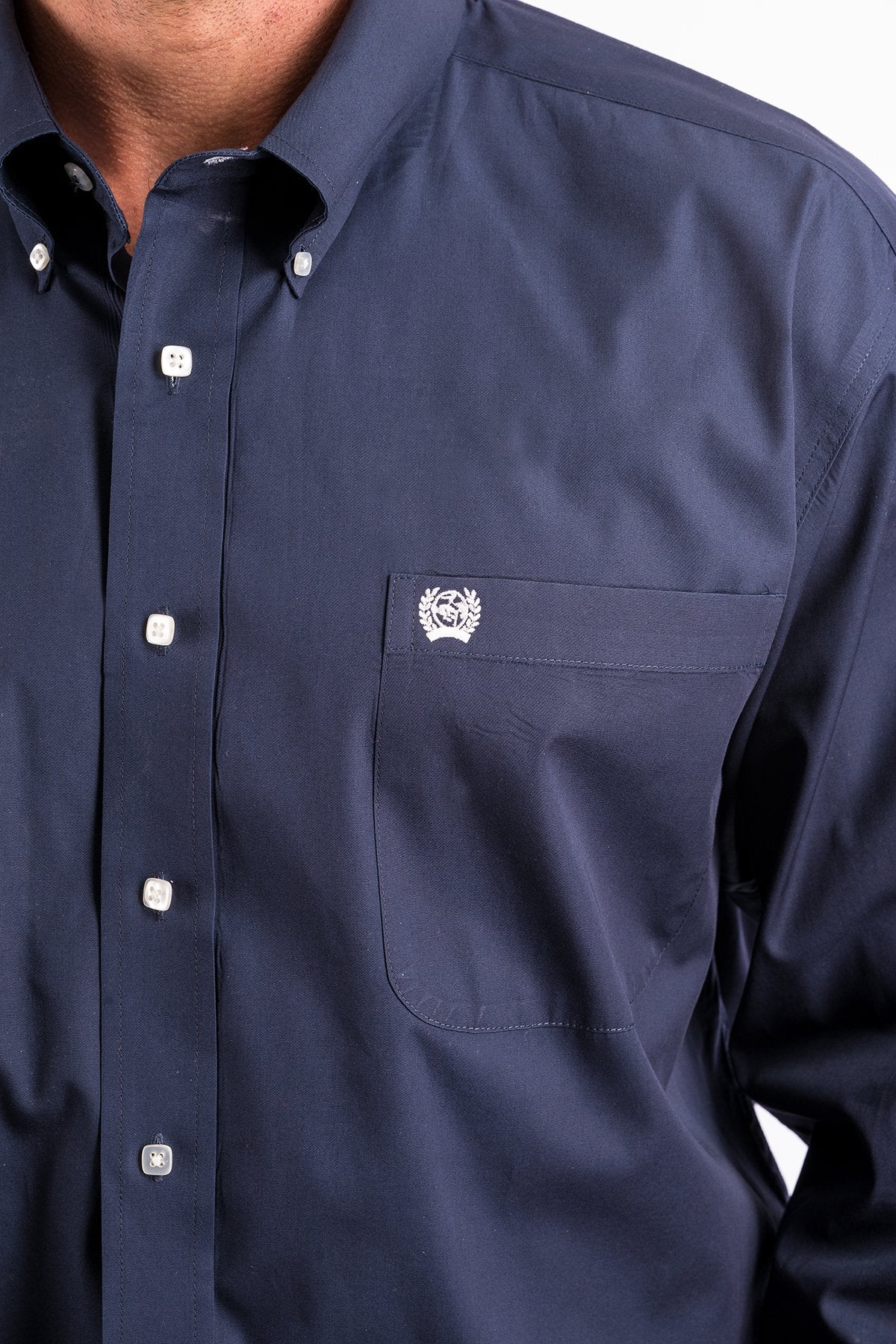 Cinch Mens Solid Navy L/S Shirt - MTW1104667