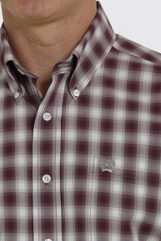 Cinch Mens Plaid Button Down L/S Shirt - MTW1105350