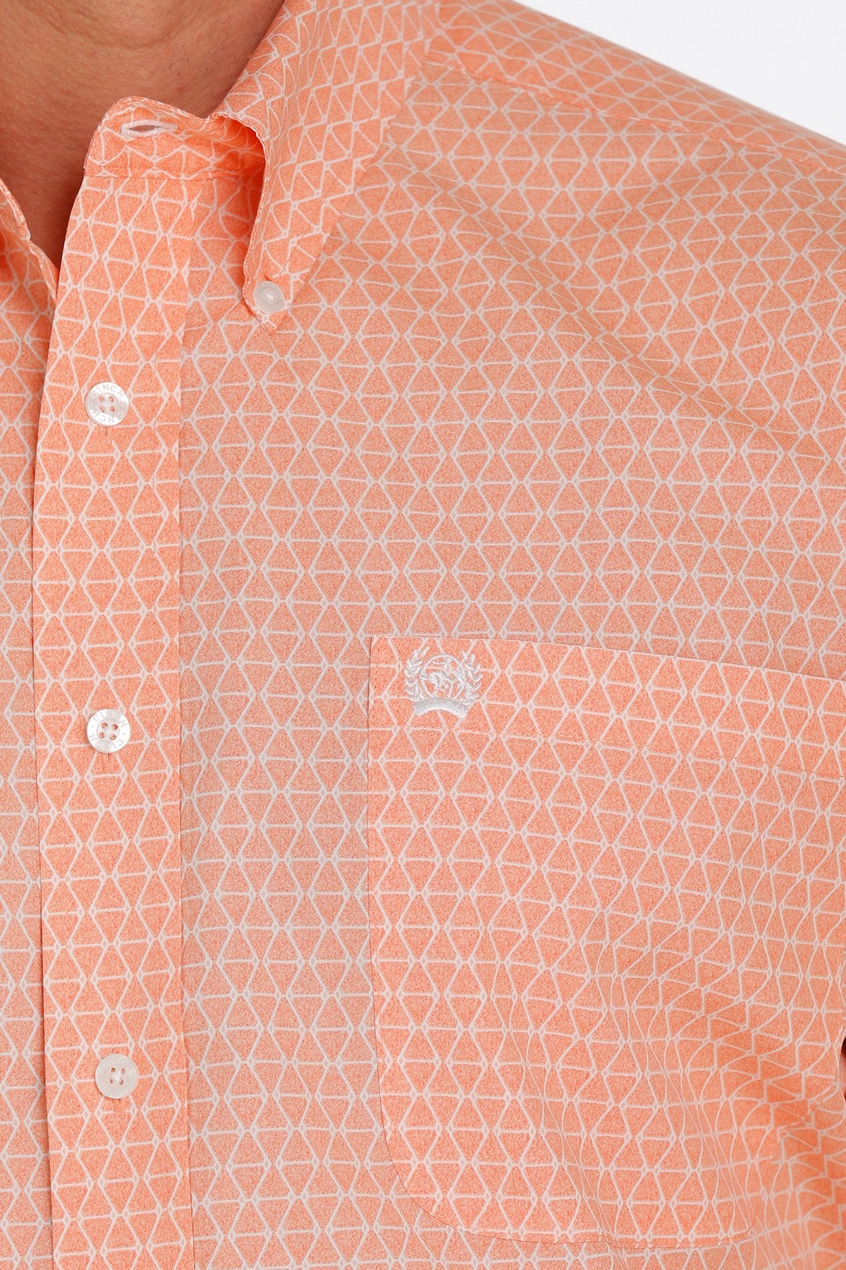 Cinch Mens Diamond Print Button Down Western L/S Shirt - MTW1105386