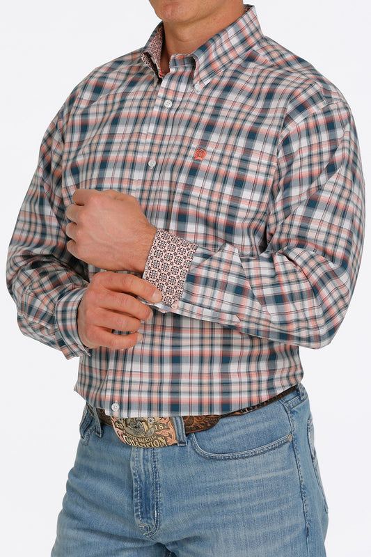 Cinch Mens Plaid Button Down L/S Shirt - MTW1105387
