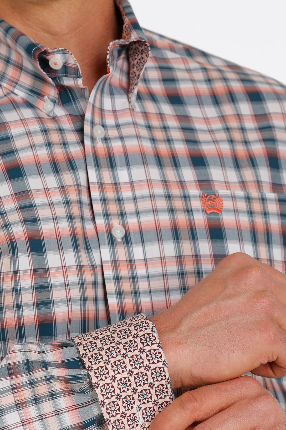 Cinch Mens Plaid Button Down L/S Shirt - MTW1105387
