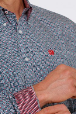 CINCH MEN'S GEOMETRIC PRINT L/S SHIRT - MTW1105408