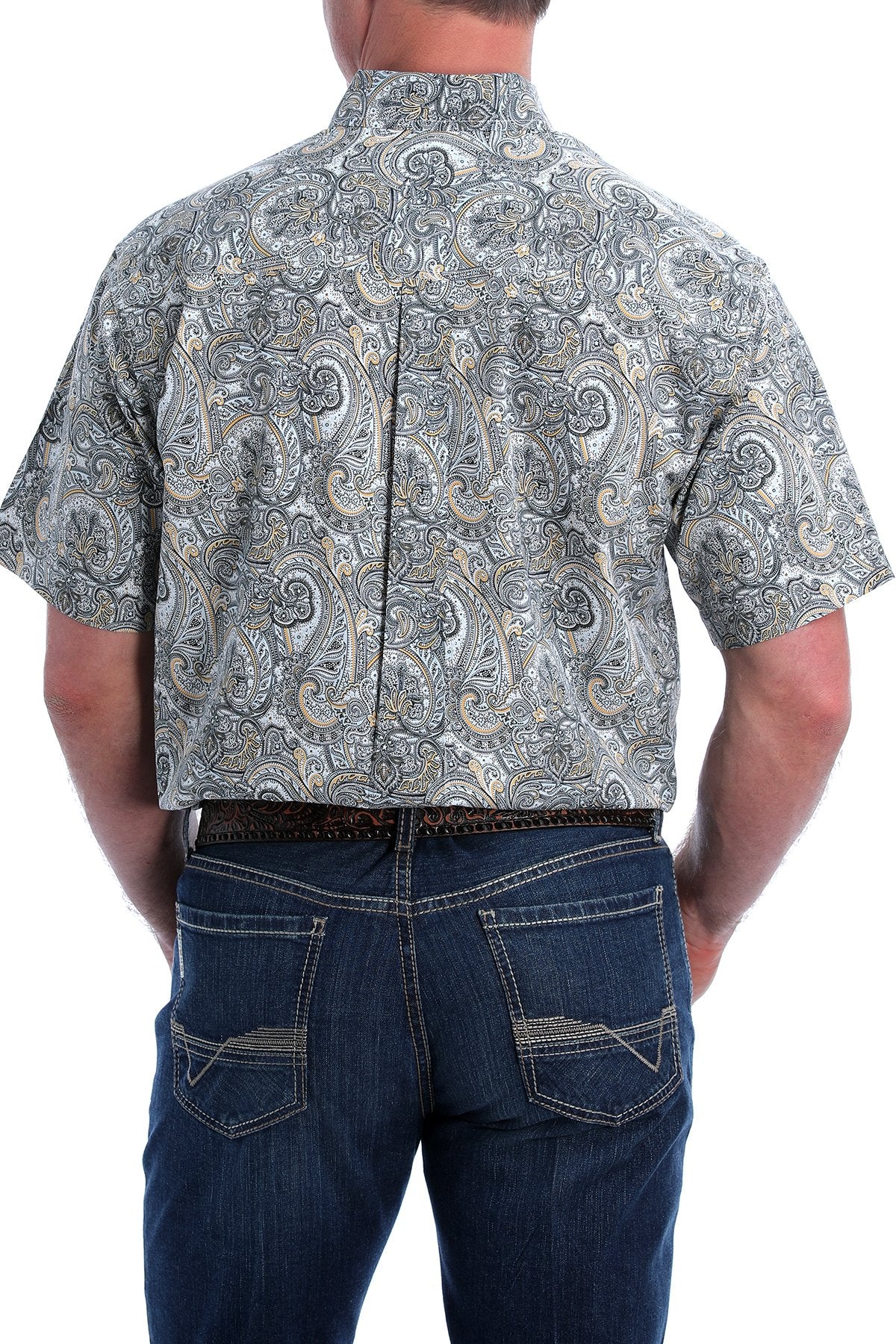 Cinch Mens Short Sleeved Shirt - Paisley print