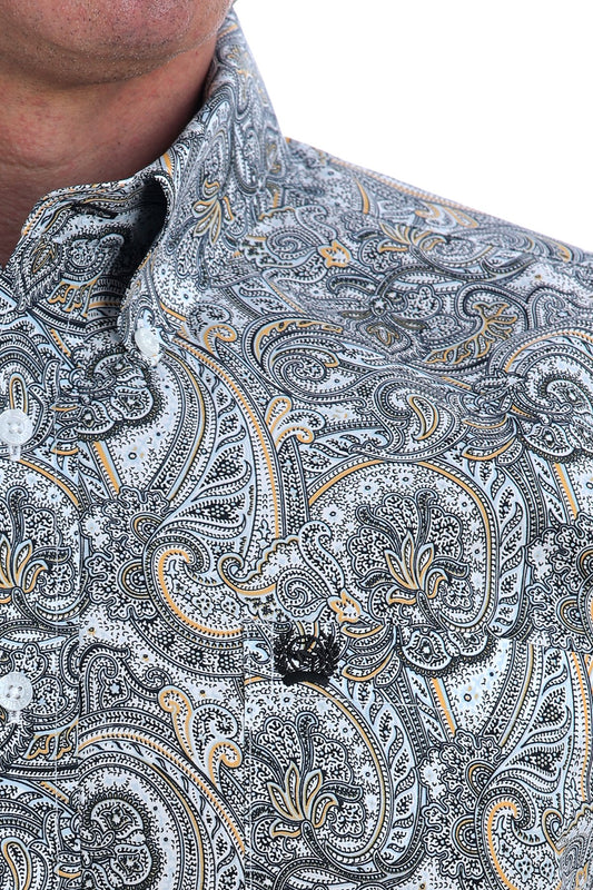 Cinch Mens Short Sleeved Shirt - Paisley print